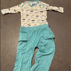 3-6 month boys kickee outfit